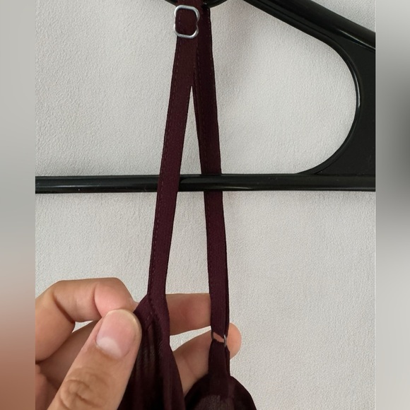 Velvet Red Wine Drapey Dress - Picture 4 of 7